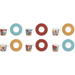 Set de 6 tasses à espresso de 100 ml avec soucoupesILLUSION