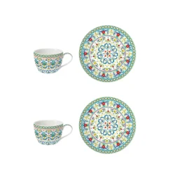 Set de 2 tasses avec soucoupes MEDITERRANEO BLUE