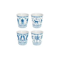 Set de 4 verres à café bleus EXOTIC VIBES