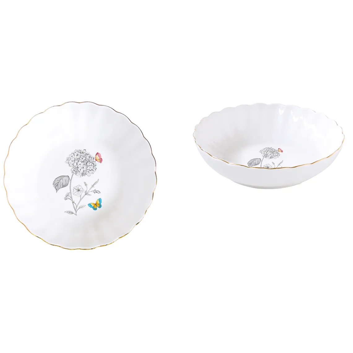 Set de vaisselle 18 pcs FLEURS ET PAPILLONS