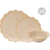 Set de vaisselle 18 pièces beige FLEURI