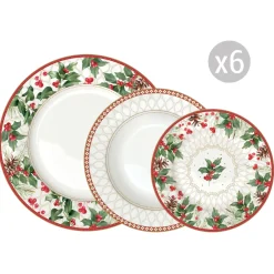 Set de vaisselle 18 pièces CHRISTMAS BERRIES
