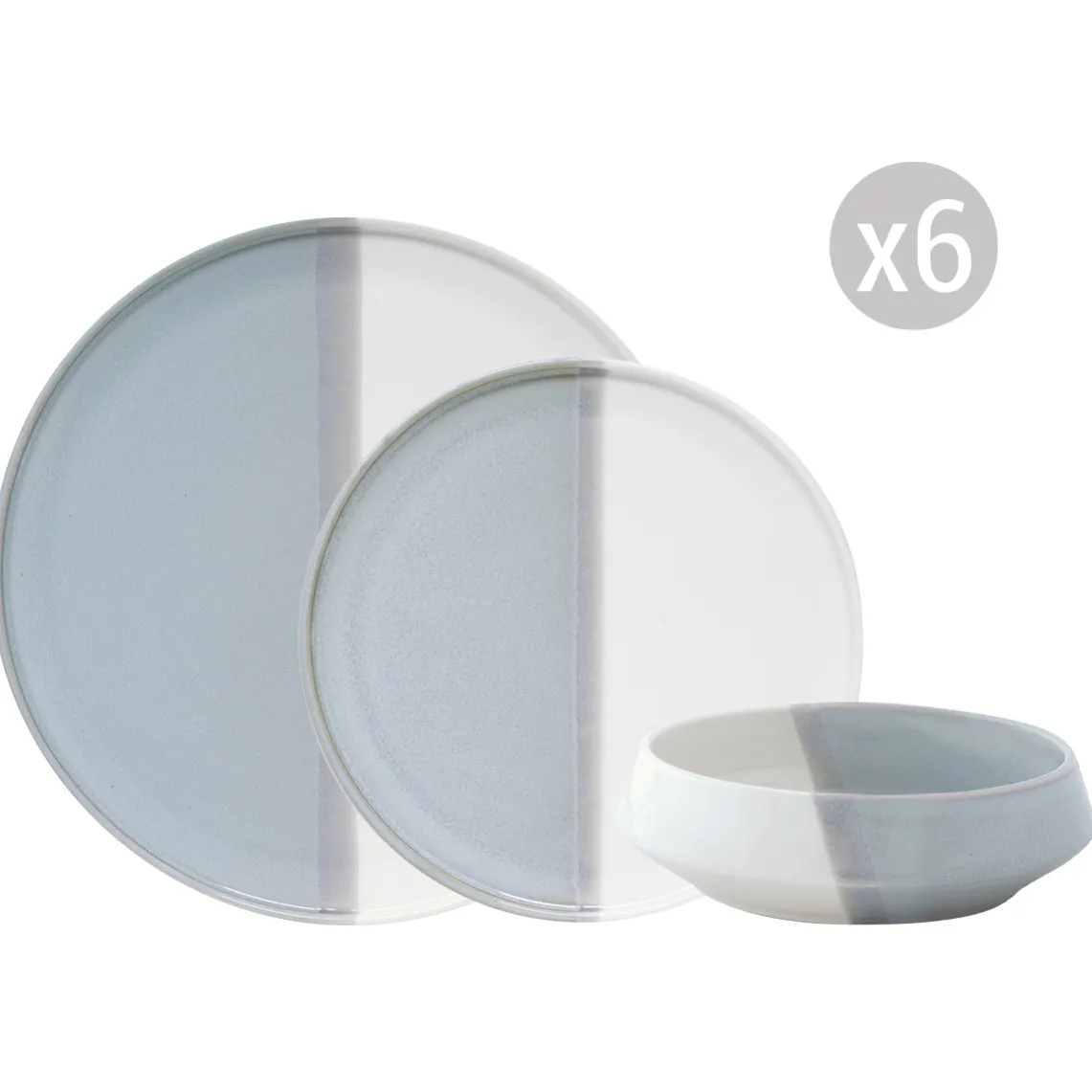 Set de vaisselle 18 pièces DOUBLE GREY
