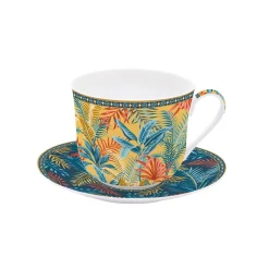 Tasse à petit-déjeuner avec soucoupe 400 ml en porcelaine EQUATORIAL