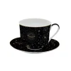 Tasse à petit-déjeuner avec assiette de 400 ml en porcelaine, dans une boîte colorée CELESTIAL