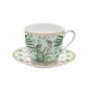 Tasse à petit-déjeuner avec assiette, 400 ml en porcelaine Wild TROPICAL