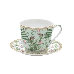 Tasse à petit-déjeuner avec assiette, 400 ml en porcelaine Wild TROPICAL