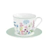 Tasse à petit-déjeuner avec assiette FLORAISON
