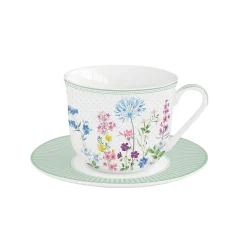 Tasse à petit-déjeuner avec assiette FLORAISON