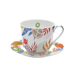 Tasse à petit-déjeuner avec assiette TUTTI FRUTTI