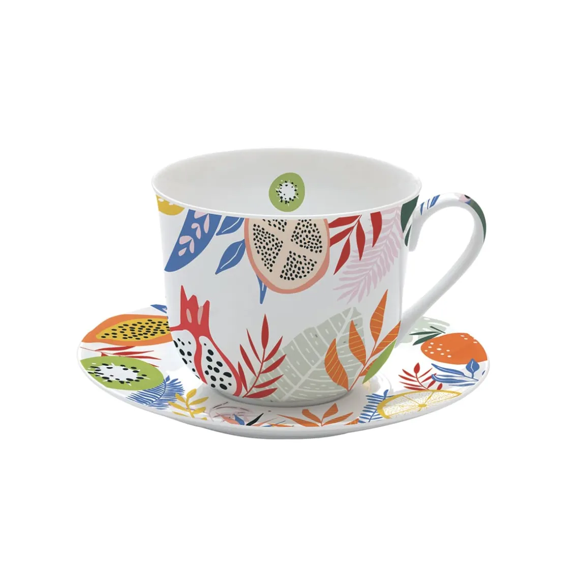 Tasse à petit-déjeuner avec assiette TUTTI FRUTTI
