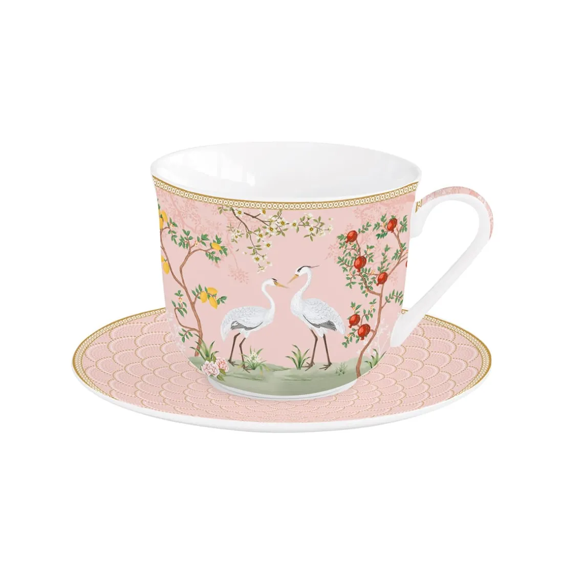 Tasse à petit-déjeuner avec soucoupe, 370 ml JARDIN DE REVES