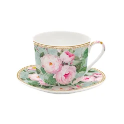 Tasse à petit-déjeuner avec soucoupe ROSES IN BLOOM