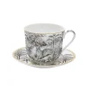 Tasse à petit-déjeuner de 400 ml avec assiette en porcelaine fine china RETRO JUNGLE