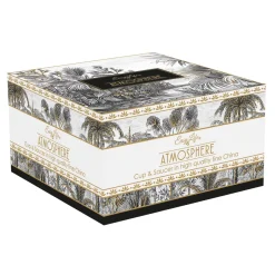 Tasse à petit-déjeuner de 400 ml avec assiette en porcelaine fine china RETRO JUNGLE
