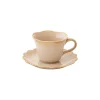 Tasse à thé beige FLEURI