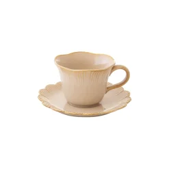 Tasse à thé beige FLEURI