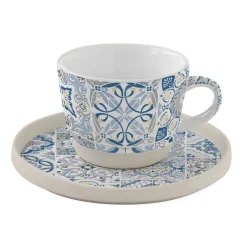 Tasse à thé en porcelaine avec soucoupe, 250 ml Casa Decor BLUE