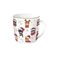 Tasse dans une boîte en fer-blanc CHRISTMAS FRIENDS Cats