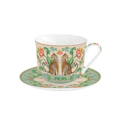 Tasse de petit déjeuner avec assiette JUNGLE VIBES