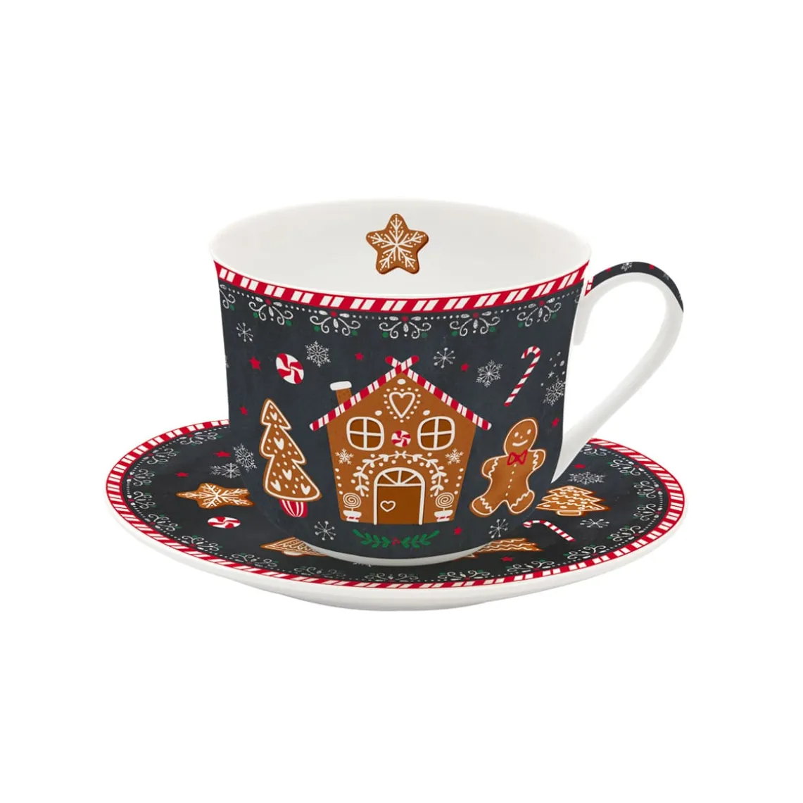 Tasse de petit déjeuner avec soucoupe GINGERBREAD