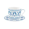Tasse de petit déjeuner avec assiette bleue EXOTIC VIBES