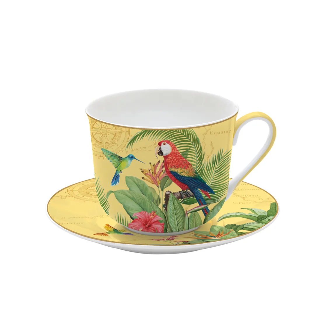 Tasse de petit déjeuner avec assiette EXOTIC PARADISE