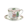 Tasse de petit-déjeuner avec assiette JOYFUL SANTA