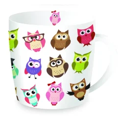 Tasse en porcelaine dans une boîte en fer-blanc OWLS FANCY