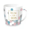Tasse en porcelaine dans une boîte en métal FOLLOW YOUR DREAMS