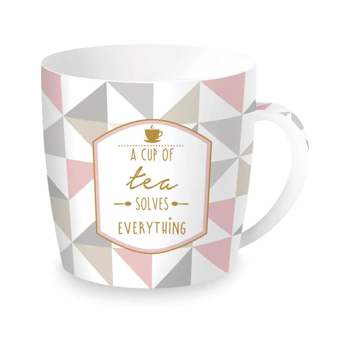 Tasse en porcelaine dans une boîte en métal A CUP Of tea Solves Everything