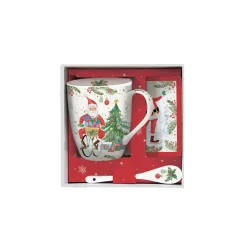 Tasse et cuillère avec sous-verre JOYFUL SANTA