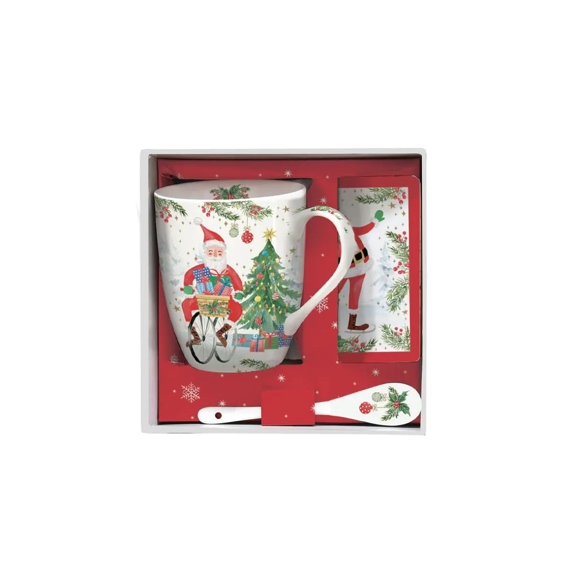 Tasse et cuillère avec sous-verre JOYFUL SANTA