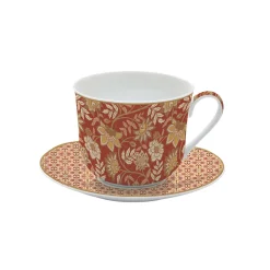 Tasse petit-déjeuner avec assiette en porcelaine 400 ml FLEURS DES RÊVES