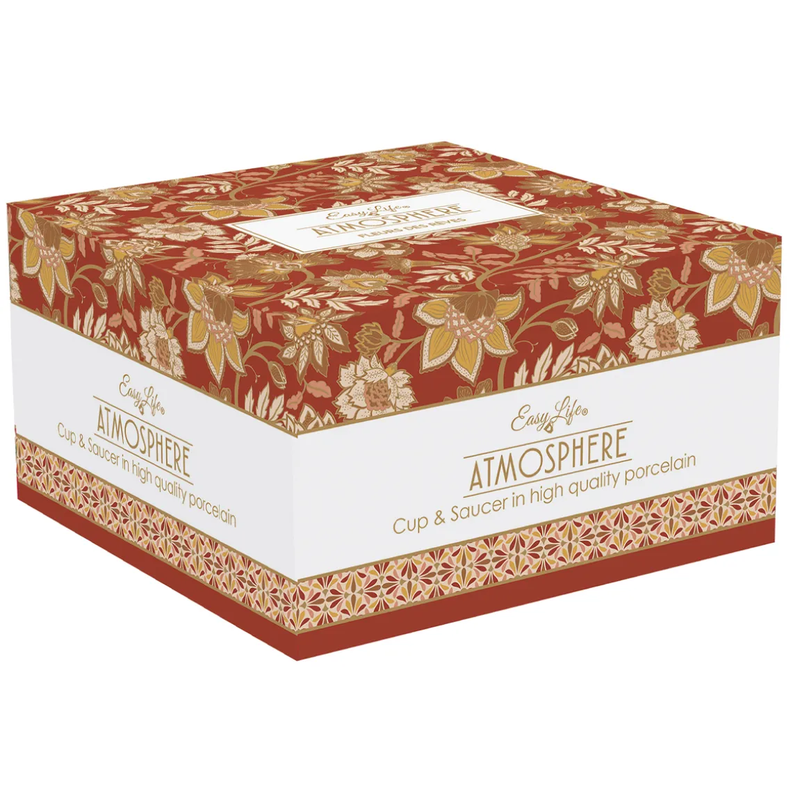 Tasse petit-déjeuner avec assiette en porcelaine 400 ml FLEURS DES RÊVES