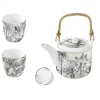 Théière 600 ml avec infuseur en métal et 2 tasses de 160 ml en porcelaine RETRO JUNGLE