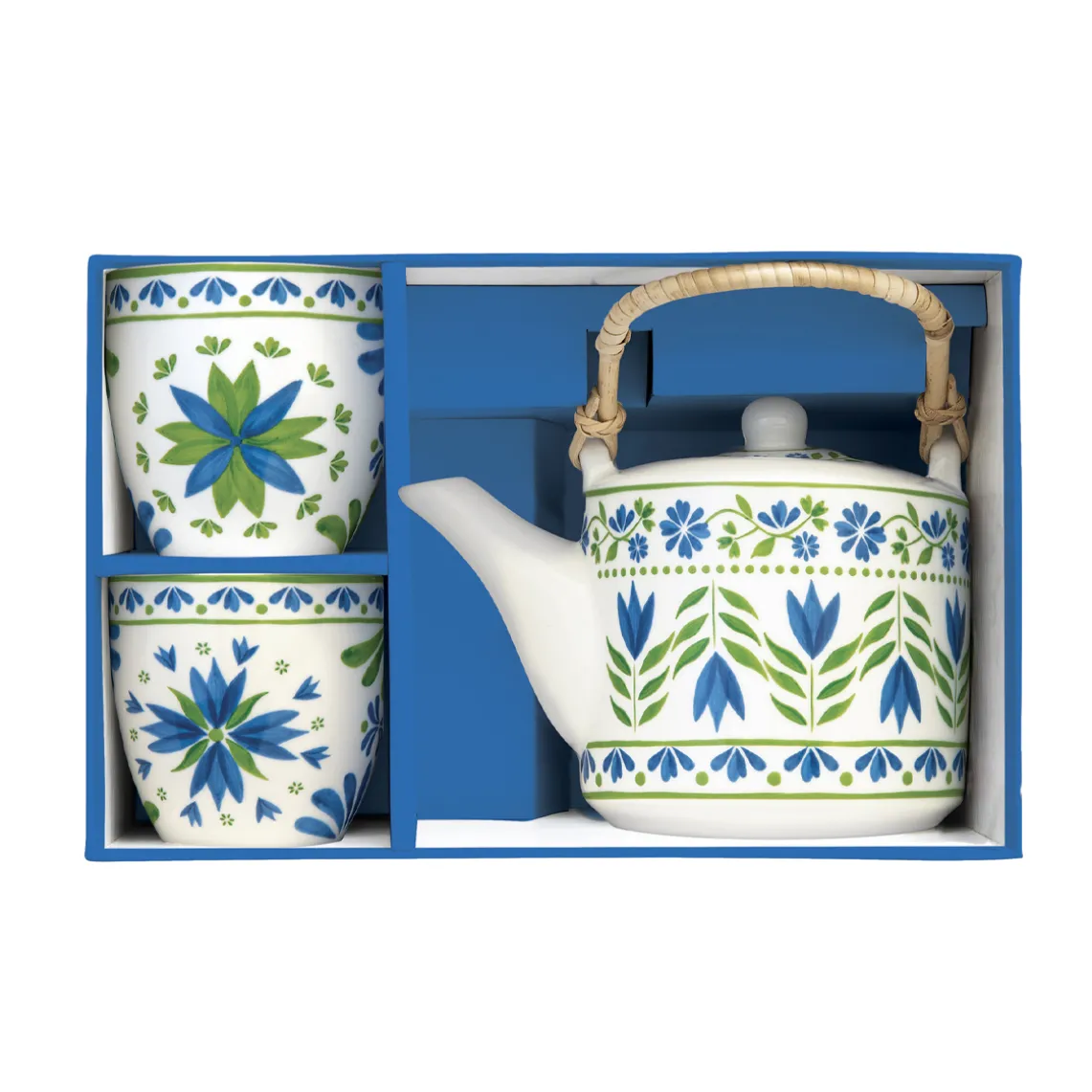 Théière avec infuseur et 2 tasses FLOWERS GARDEN