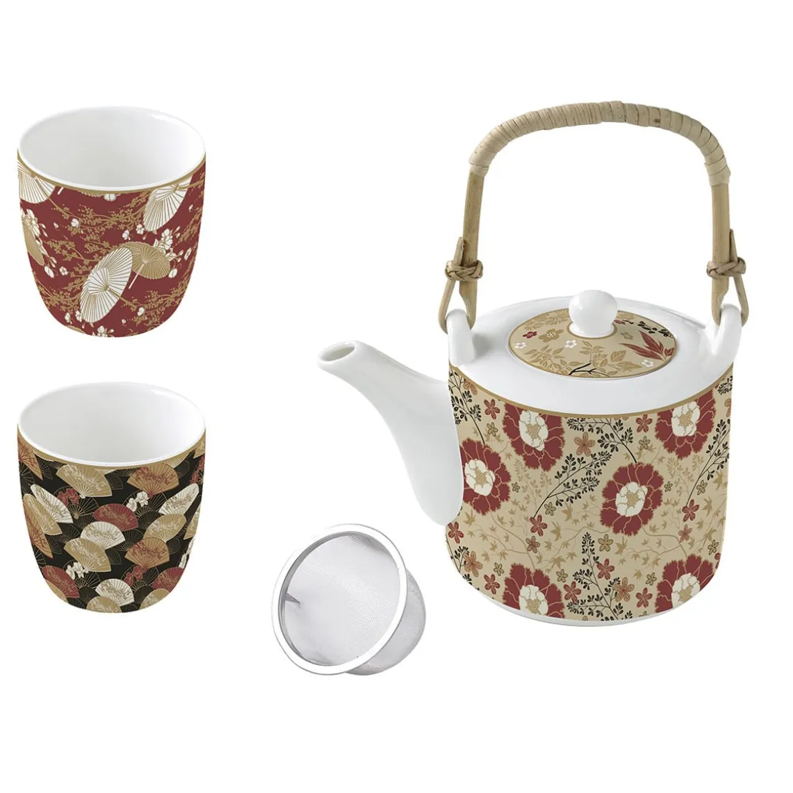 Théière avec infuseur et 2 verres KIMONO