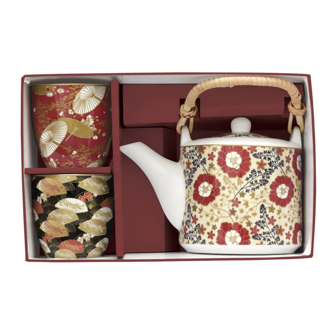 Théière avec infuseur et 2 verres KIMONO