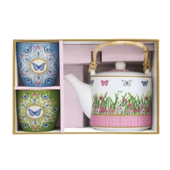Théière avec infuseur et deux petites tasses SPRING PARADE