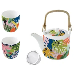 Théière de 600 ml avec 2 tasses TROPICAL VIBES