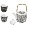 Théière en porcelaine de 600 ml avec 2 petites tasses SAVANA