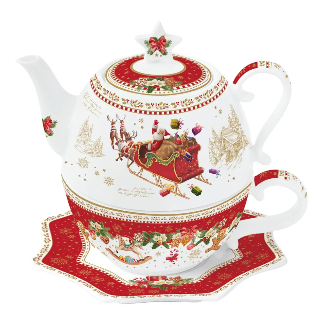 Thérière pour une personne en porcelaine 450 ml CHRISTMAS MEMORIES